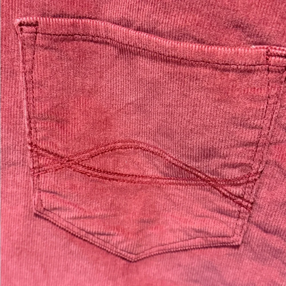 Abercrombie Fitch Red Wine Corduroy Mini Skirt Raw Hem 5 Pocket Size 2